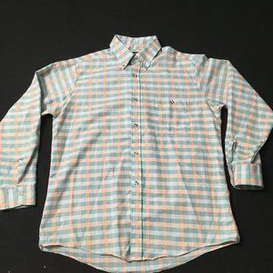 vintage paisley Par Four Men's Size Large L Button Up Long Sleeve Striped Plaid